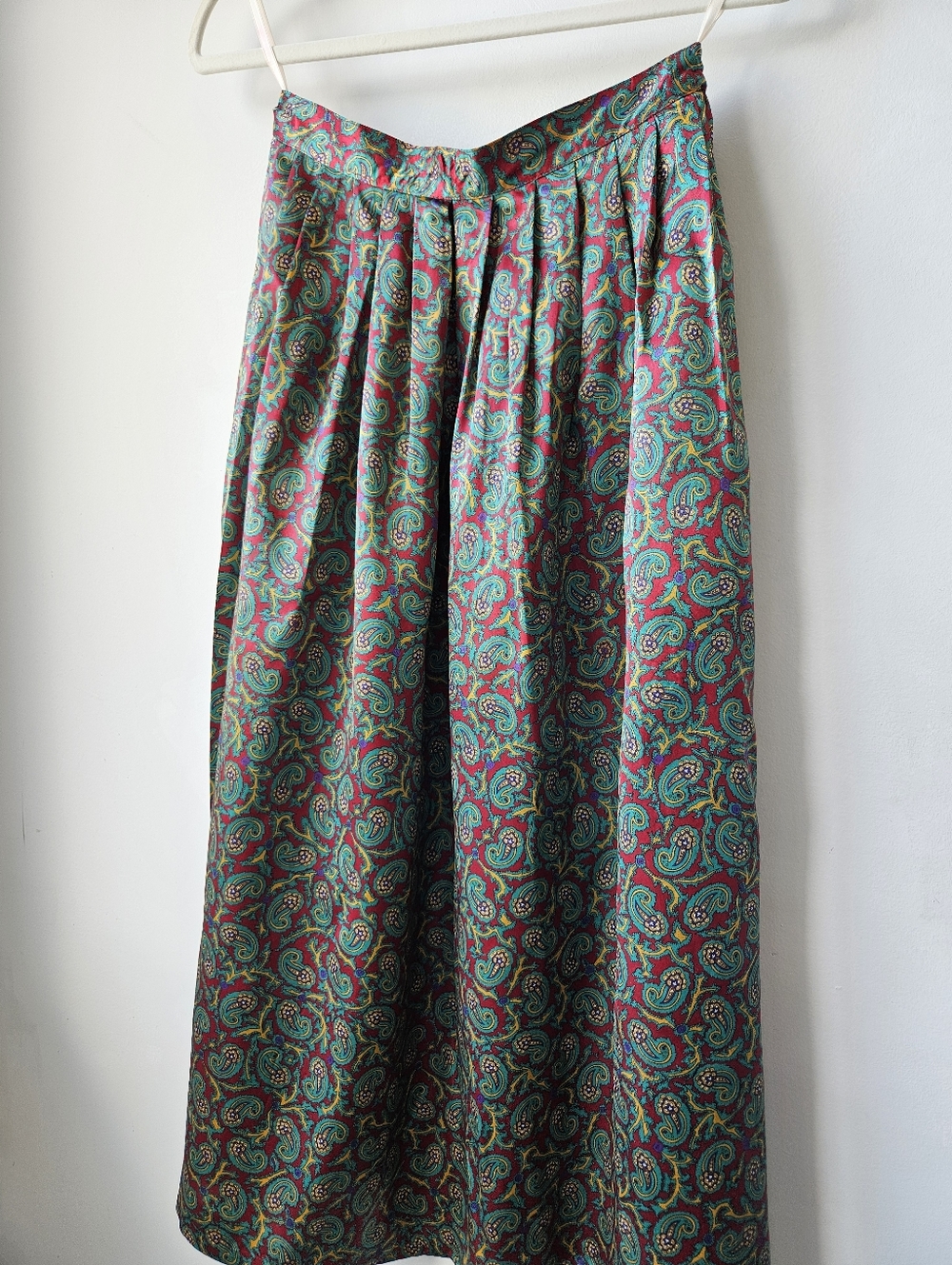 Oscar De La Renta Expressions Vintage  Paisley Print Pleated Long Skirt - Picture 5 of 16